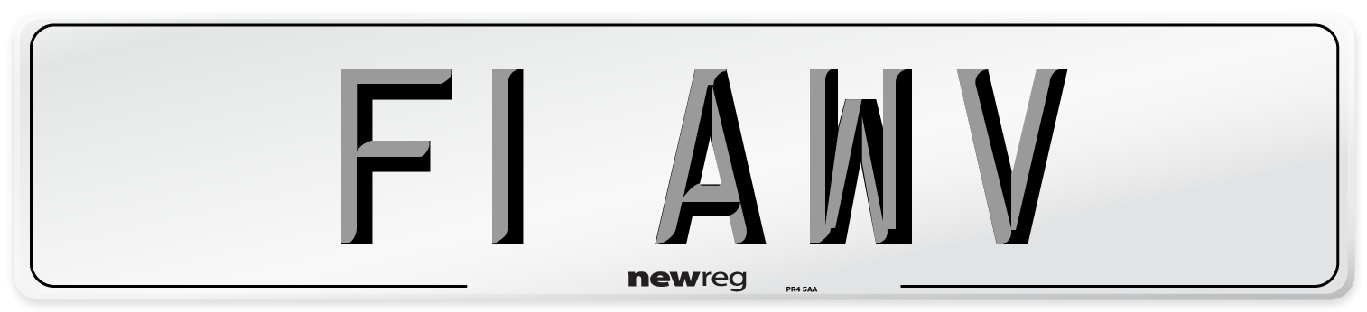 F1 AWV Number Plate from New Reg